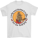 I Only Need Horses and Coffee Equestrian Mens T-Shirt 100% Cotton White