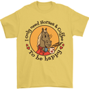I Only Need Horses and Coffee Equestrian Mens T-Shirt 100% Cotton Yellow