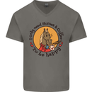 I Only Need Horses and Coffee Equestrian Mens V-Neck Cotton T-Shirt Charcoal