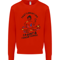I Paint & I Know Things Artist Art Kids Sweatshirt Jumper Bright Red