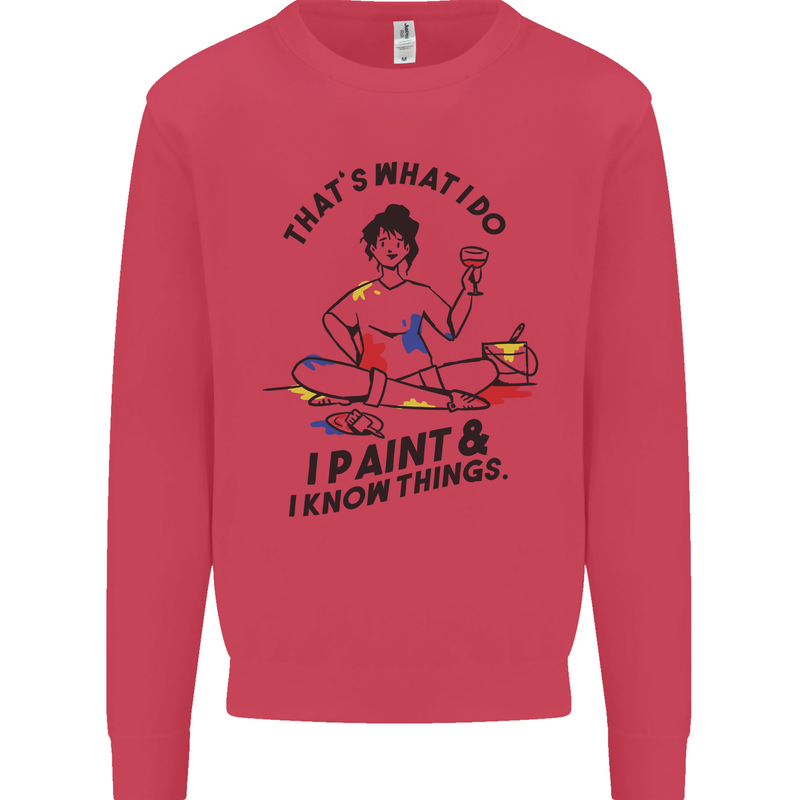 I Paint & I Know Things Artist Art Kids Sweatshirt Jumper Heliconia