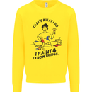 I Paint & I Know Things Artist Art Kids Sweatshirt Jumper Yellow