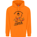I Paint & I Know Things Artist Art Mens 80% Cotton Hoodie Orange