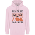I Paused My Anime To Be Here Funny Childrens Kids Hoodie Light Pink
