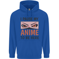 I Paused My Anime To Be Here Funny Childrens Kids Hoodie Royal Blue
