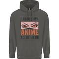 I Paused My Anime To Be Here Funny Childrens Kids Hoodie Storm Grey