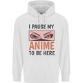 I Paused My Anime To Be Here Funny Childrens Kids Hoodie White