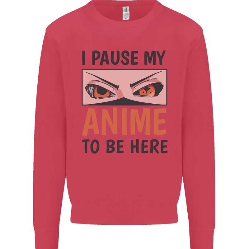 I Paused My Anime To Be Here Funny Kids Sweatshirt Jumper Heliconia