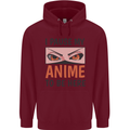 I Paused My Anime To Be Here Funny Mens 80% Cotton Hoodie Maroon