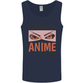 I Paused My Anime To Be Here Funny Mens Vest Tank Top Navy Blue