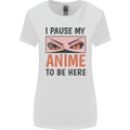 I Paused My Anime To Be Here Funny Womens Wider Cut T-Shirt White
