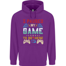 I Paused My Game to Be Here Gaming Gamer Childrens Kids Hoodie Purple