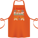 I Paused My Game to Be Here Gaming Gamer Cotton Apron 100% Organic Orange