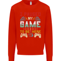 I Paused My Game to Be Here Gaming Gamer Kids Sweatshirt Jumper Bright Red