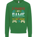 I Paused My Game to Be Here Gaming Gamer Kids Sweatshirt Jumper Irish Green