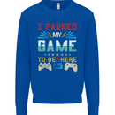 I Paused My Game to Be Here Gaming Gamer Kids Sweatshirt Jumper Royal Blue