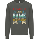 I Paused My Game to Be Here Gaming Gamer Kids Sweatshirt Jumper Storm Grey