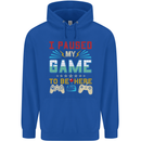 I Paused My Game to Be Here Gaming Gamer Mens 80% Cotton Hoodie Royal Blue