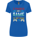 I Paused My Game to Be Here Gaming Gamer Womens Wider Cut T-Shirt Royal Blue