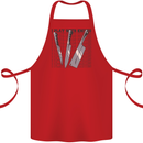 I Play With Knives Funny Chef Cotton Apron 100% Organic Red