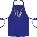 I Play With Knives Funny Chef Cotton Apron 100% Organic Royal Blue