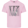 I Play With Knives Funny Chef Kids T-Shirt Childrens Light Pink