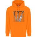 I Play With Knives Funny Chef Mens 80% Cotton Hoodie Orange