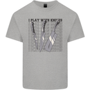I Play With Knives Funny Chef Mens Cotton T-Shirt Tee Top Sports Grey