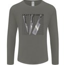 I Play With Knives Funny Chef Mens Long Sleeve T-Shirt Charcoal