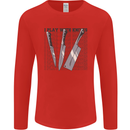 I Play With Knives Funny Chef Mens Long Sleeve T-Shirt Red