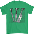 I Play With Knives Funny Chef Mens T-Shirt 100% Cotton Irish Green