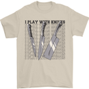 I Play With Knives Funny Chef Mens T-Shirt 100% Cotton Sand