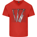 I Play With Knives Funny Chef Mens V-Neck Cotton T-Shirt Red