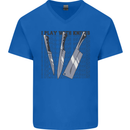 I Play With Knives Funny Chef Mens V-Neck Cotton T-Shirt Royal Blue