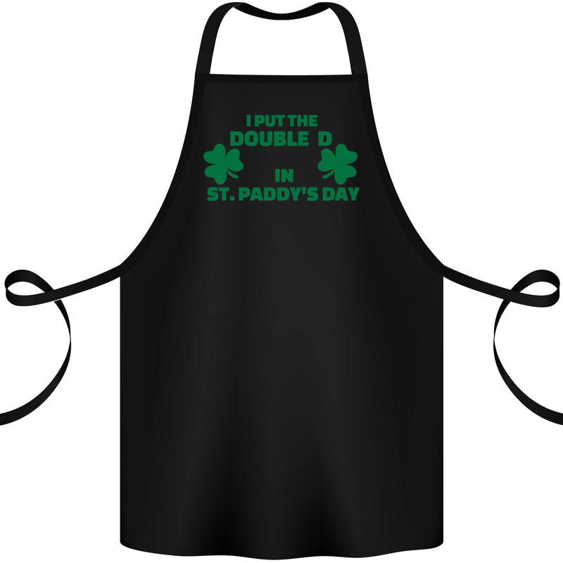I Put the DD in St. Paddy's Day Funny Boobs Cotton Apron 100% Organic Black