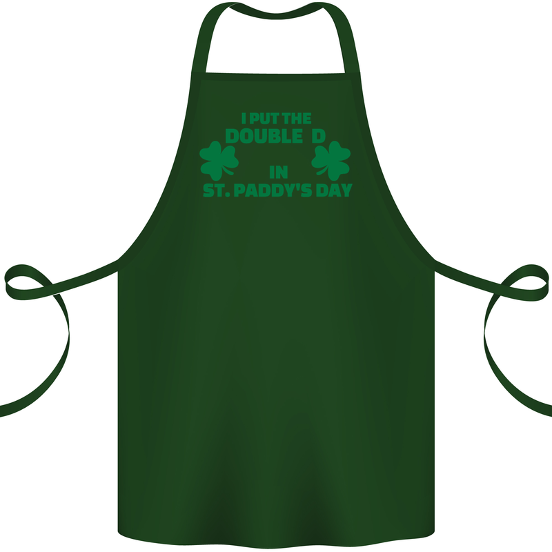 I Put the DD in St. Paddy's Day Funny Boobs Cotton Apron 100% Organic Forest Green