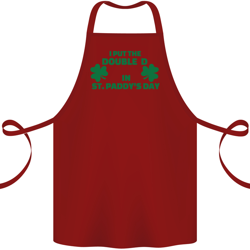 I Put the DD in St. Paddy's Day Funny Boobs Cotton Apron 100% Organic Maroon