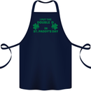 I Put the DD in St. Paddy's Day Funny Boobs Cotton Apron 100% Organic Navy Blue