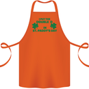 I Put the DD in St. Paddy's Day Funny Boobs Cotton Apron 100% Organic Orange