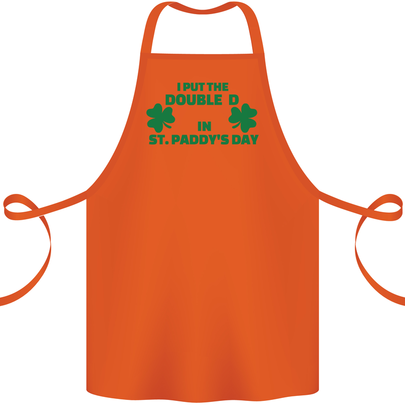 I Put the DD in St. Paddy's Day Funny Boobs Cotton Apron 100% Organic Orange