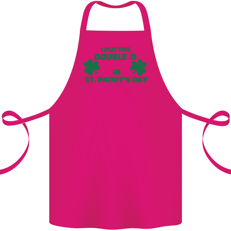 I Put the DD in St. Paddy's Day Funny Boobs Cotton Apron 100% Organic Pink