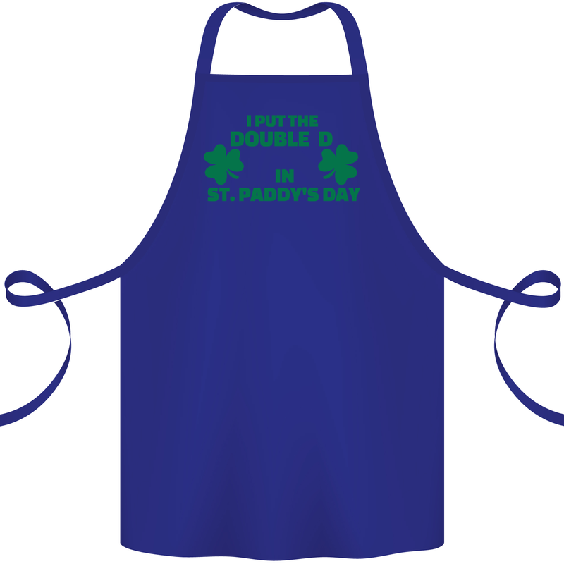 I Put the DD in St. Paddy's Day Funny Boobs Cotton Apron 100% Organic Royal Blue