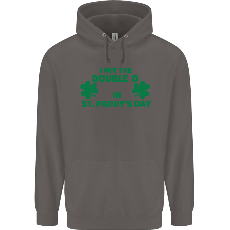 I Put the DD in St. Paddy's Day Funny Boobs Mens 80% Cotton Hoodie Charcoal