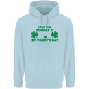 I Put the DD in St. Paddy's Day Funny Boobs Mens 80% Cotton Hoodie Light Blue