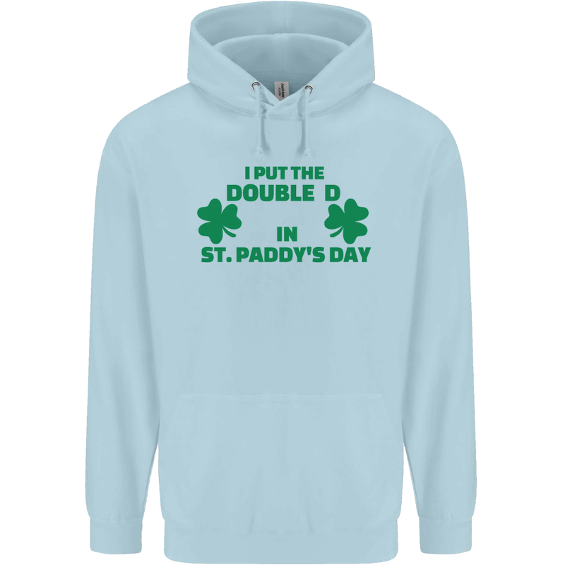 I Put the DD in St. Paddy's Day Funny Boobs Mens 80% Cotton Hoodie Light Blue