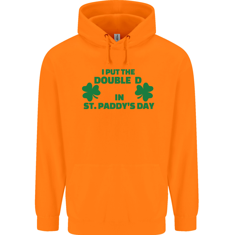 I Put the DD in St. Paddy's Day Funny Boobs Mens 80% Cotton Hoodie Orange