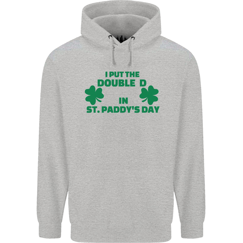 I Put the DD in St. Paddy's Day Funny Boobs Mens 80% Cotton Hoodie Sports Grey
