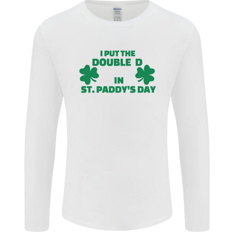 I Put the DD in St. Paddy's Day Funny Boobs Mens Long Sleeve T-Shirt White