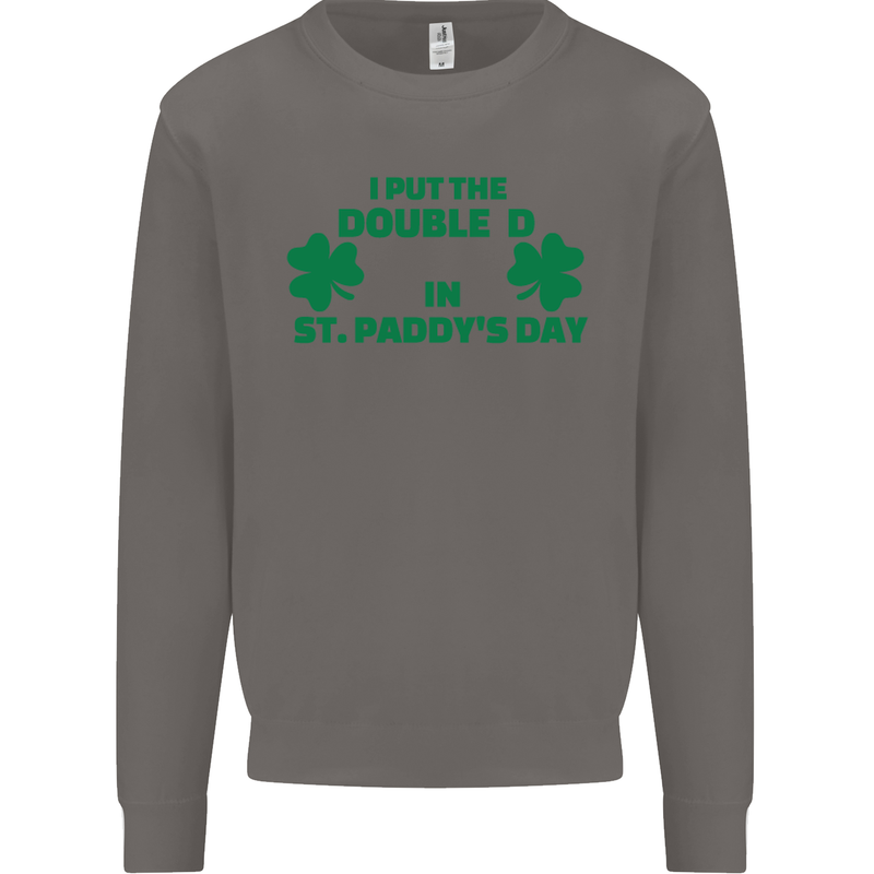 I Put the DD in St. Paddy's Day Funny Boobs Mens Sweatshirt Jumper Charcoal
