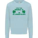 I Put the DD in St. Paddy's Day Funny Boobs Mens Sweatshirt Jumper Light Blue
